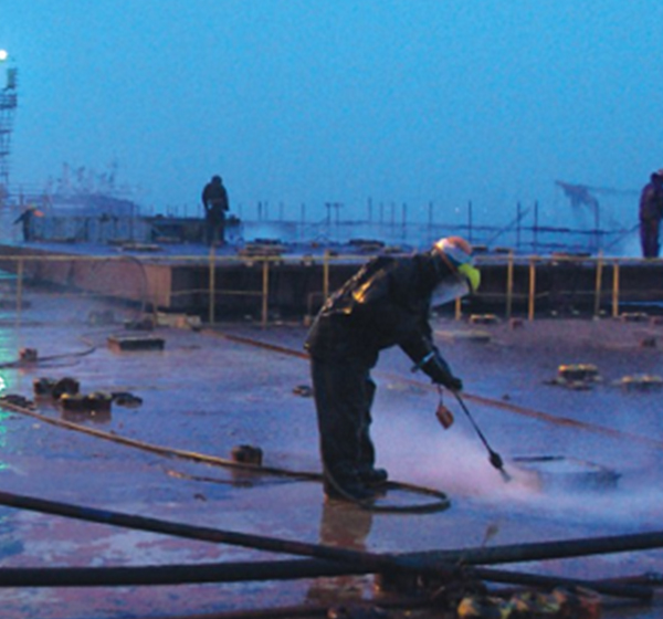 High pressure water descaling and painting works